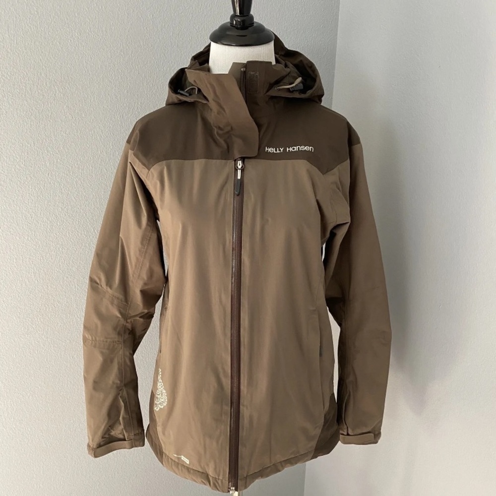 Helly Hansen Tech Xs Brown Soft Shell Jacket Hood - image 1